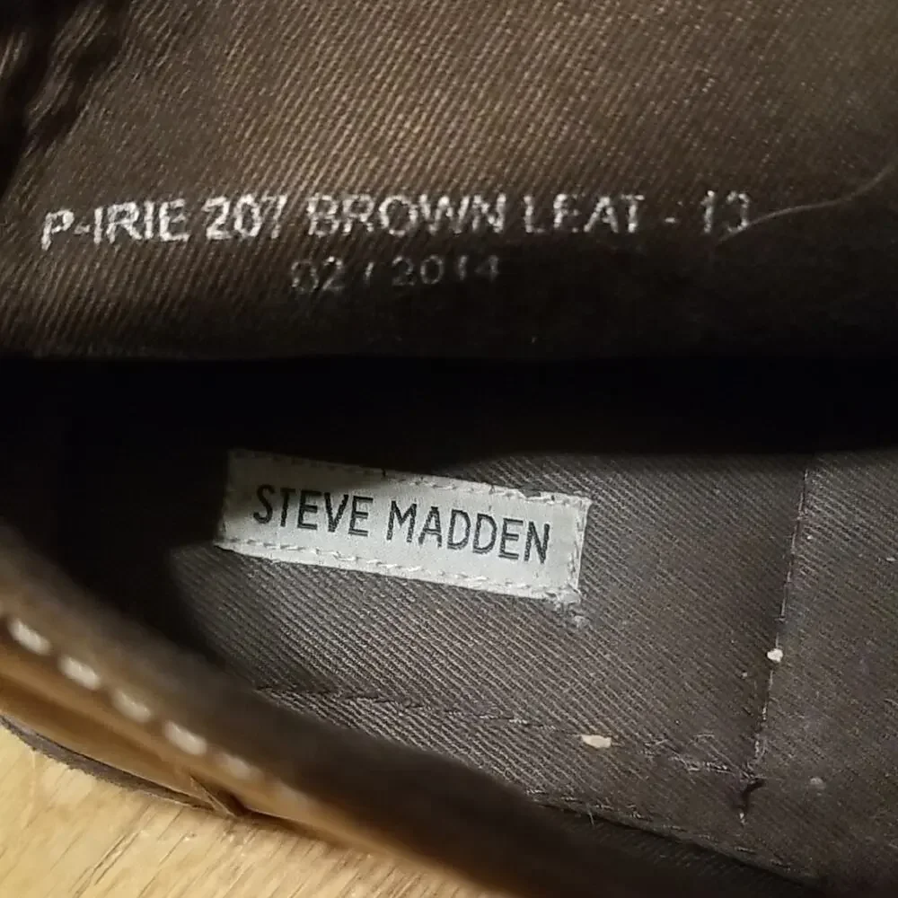 Steve Madden Men’s Leather Brown Distressed Lace Up Casual Chukka Boots Size 13